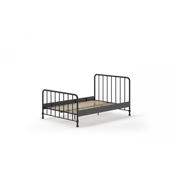 Bronxx lit noir mat 140x200cm - VIPACK - Matériaux mixtes Bronxx lit noir mat 140x200cm - VIPACK - Matériaux mixtes