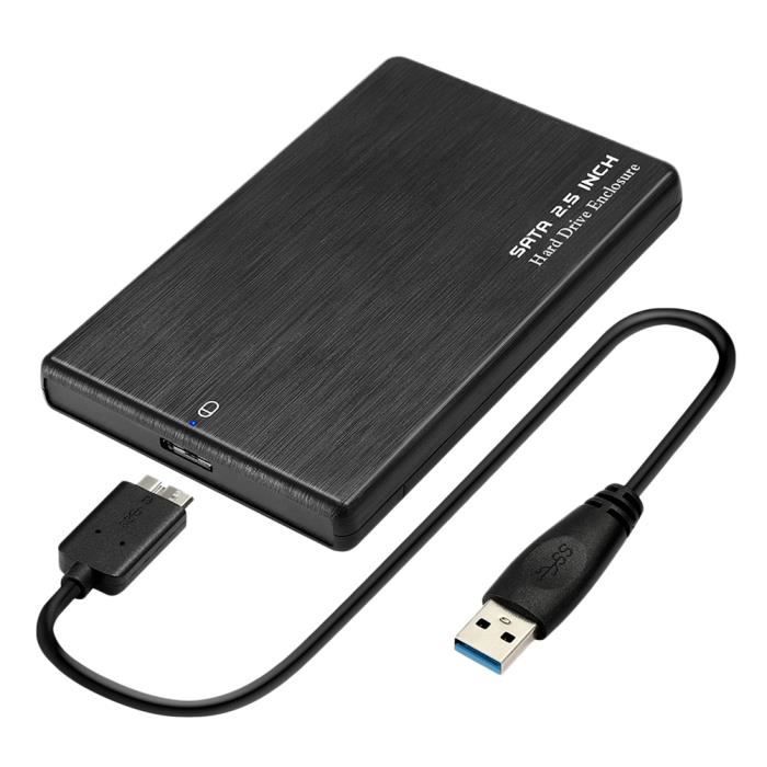 Boîtier Externe Boîtier pour Disque Dur HDD 2,5 USB 2,0 Ultra Slim Sata HDD Boitier Portable 