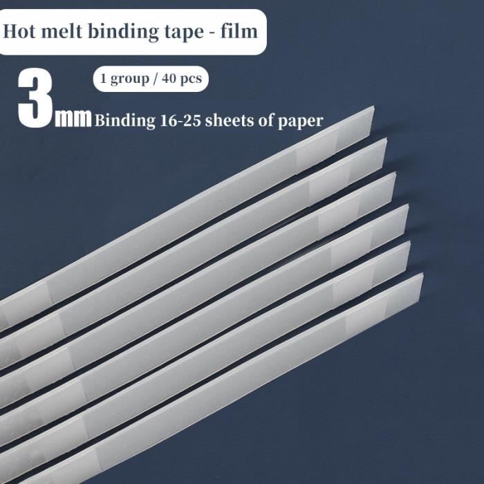 RELIURE- COUVERTURE,3mm-40 pieces--Machine à reliure à chaud, bande de ...