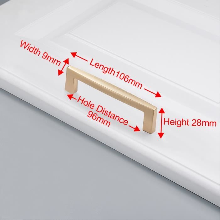 TRAHOO-Lot De 2 Poignées En Alliage De Zinc Bronze Antique, Poignées De