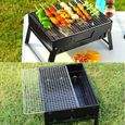 Taille Black grils pliants portables en acier inoxydable, petite cuisinière pour Barbecue à charbon de bois, Patio, Camping, pique-1