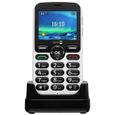 doro 5860 Téléphone portable pour séniors avec station de charge noir/blanc-1