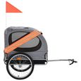 vidaXL Remorque de vélo pour chiens Orange et gris-1