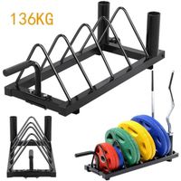 Support Mural Sport #Fit Mitas – Rangement Haltères, Barres, Bandes, 9 Crochets, Clé Allen, Fixation Renforcée