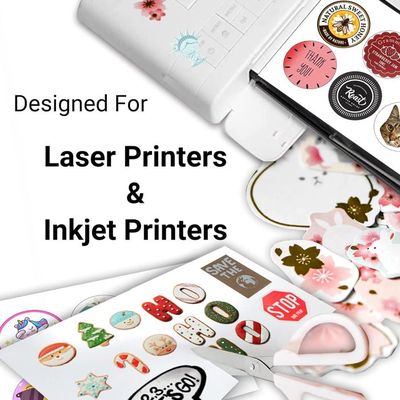 15 Feuilles Autocollantes Vinyle Blanc A4 - Imprimable Laser - Imperméable - Pour Stickers Et étiquettes