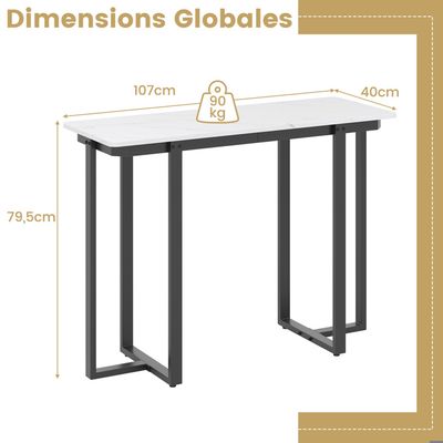 MAHANCRIS Consoletafel, smalle tafel, lange entreetafel, bijzettafel, kleine tentoonstellingstafel, banktafel voor hal, woonkamer, donkerbruin- zwart ACTHR18001Z