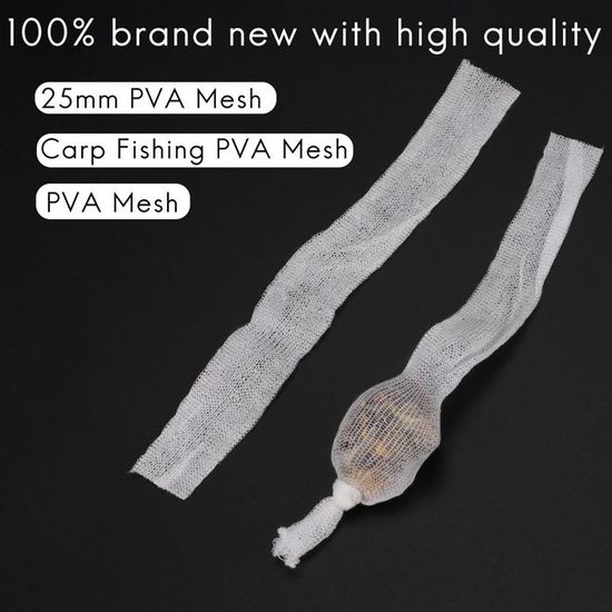Lot De 10 Filets PVA Micro-mailles – 5 M X 2,5 Cm, Solubles Dans L'eau, Pour Pêche à La Carpe, 25 Mm