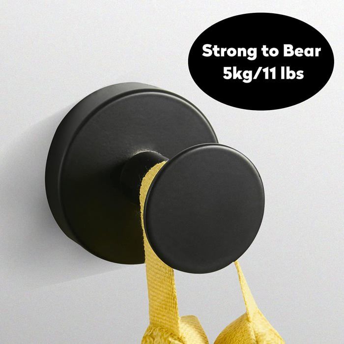 DAKFOOK Lot De 2 Crochets Muraux Autocollants Noirs Avec 6 Rond