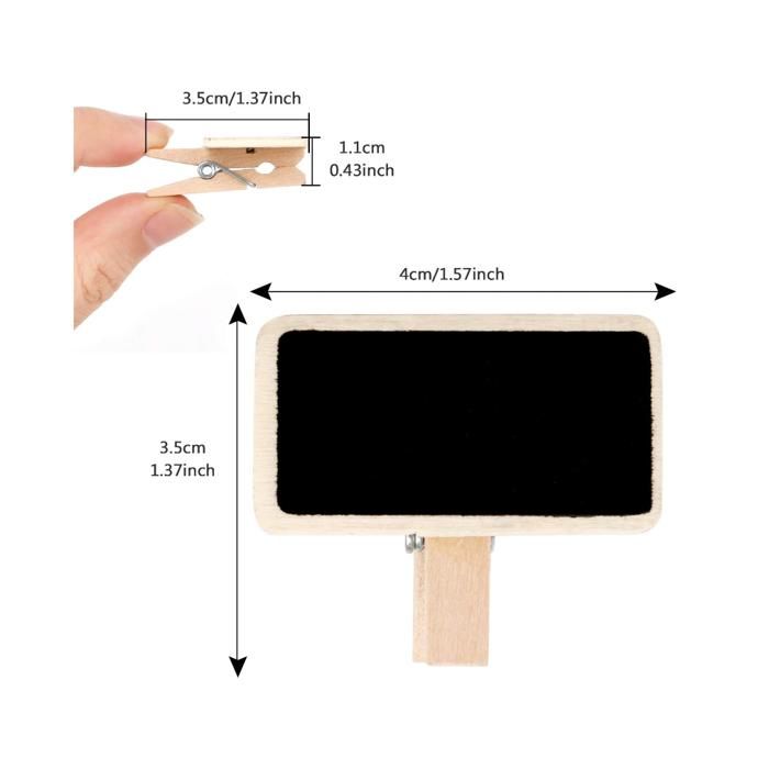 Mini Tableau Mini Tableau Noir, 100Pcs Tableau Noir en Bois, Mini Panneau d ...