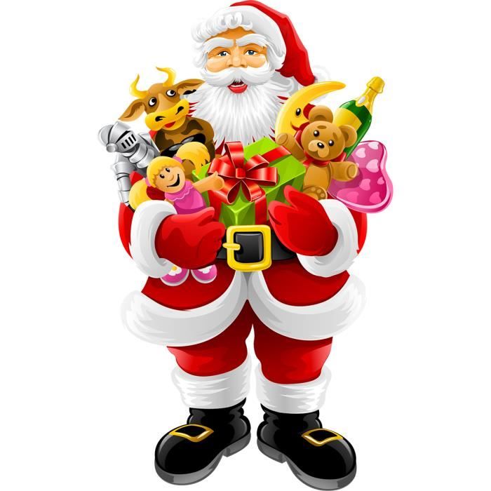 5 Autocollants Muraux 3D Père Noël - Décoration Amovible Pour Noël - À Coller Sur Mur, Frigo, Carrelage