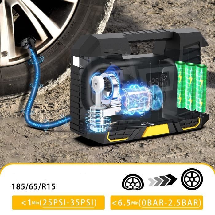Compresseur À Air Portatif 10800Mah Gonfleur Pneus Voiture Sans Fils