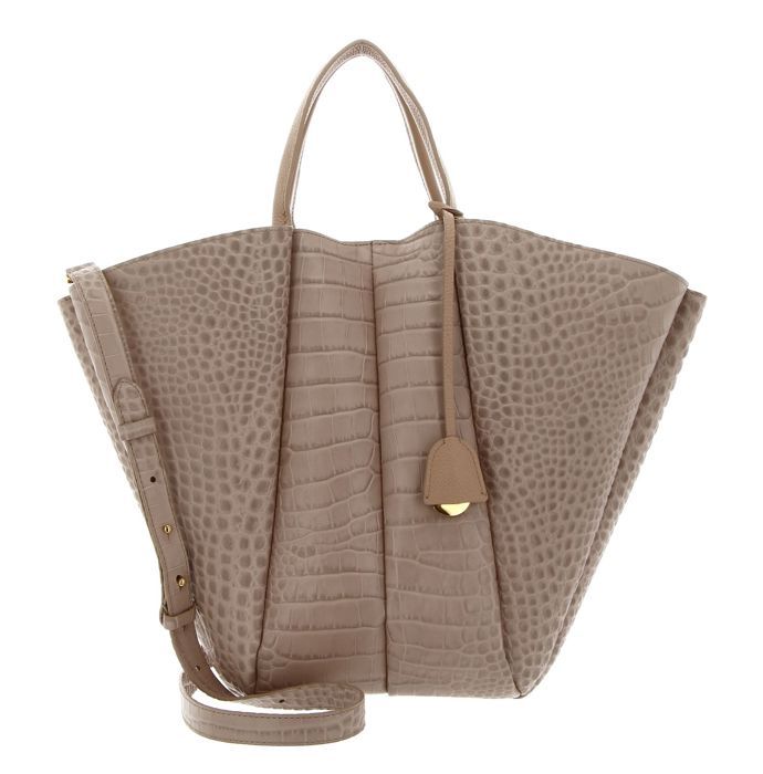 COCCINELLE Sac à main beige en cuir pour femme Bundie Croco So