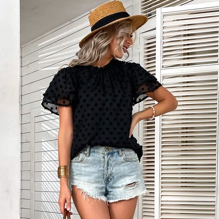 Tee shirt a pois femme online