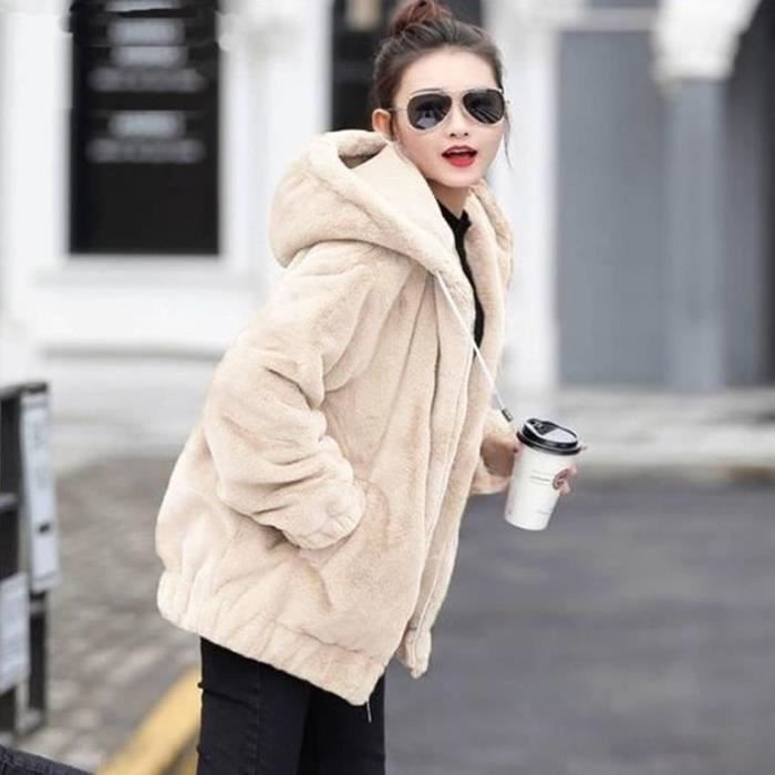 Manteau femme beige pas cher top