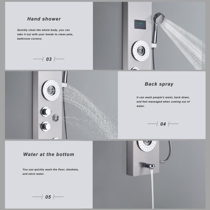 Suguword Système De Douche Encastré LCD Affichage De La Température