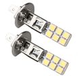 MOMOTOU 2 pièces LED H1 Ampoules 55W 12V Super Bright 6000K Blanc Kit d'ampoules de phare à LED Fog Driving Light (Argent)-2
