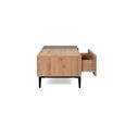 Table basse rectangulaire NOLA - Décor chêne et noir - 1 tiroir - Style industriel - L100xP55xH40cm-2