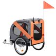 vidaXL Remorque de vélo pour chiens Orange et gris-2