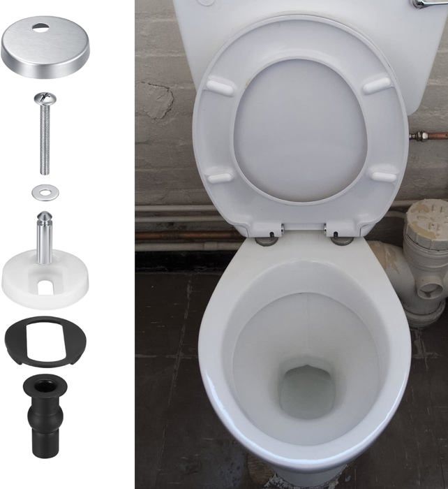 Charnières Abattant WC 2 Pièces Dégagement Rapide