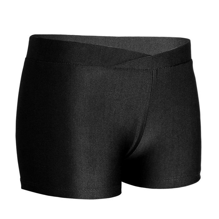 zdhoor Enfant Fille Justaucorps Short Gymnastique Strass Noir  Patinage Artistique 5-16 Ans Danse Spectacle