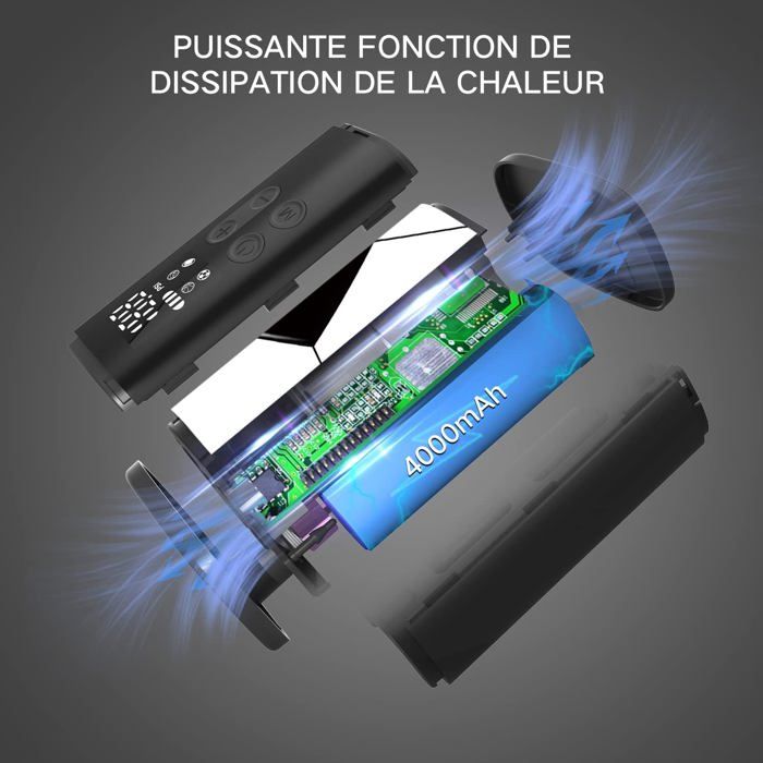 Woowind P101 Gonfleur Ballon Électrique Avec Powerbank 4000mAh, Écran LED Et Aiguille Intégrée - Idéal Basketball, Volleyball