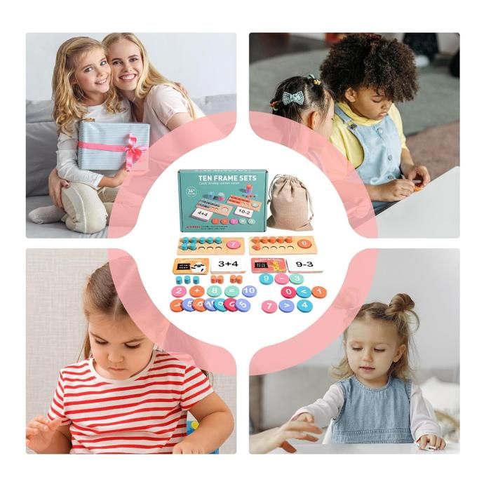 Jouet Mathématique TOP BRIGHT – Comptage Avec Doigts Et Perles Magnétiques – Bois – Pour 3-5 Ans