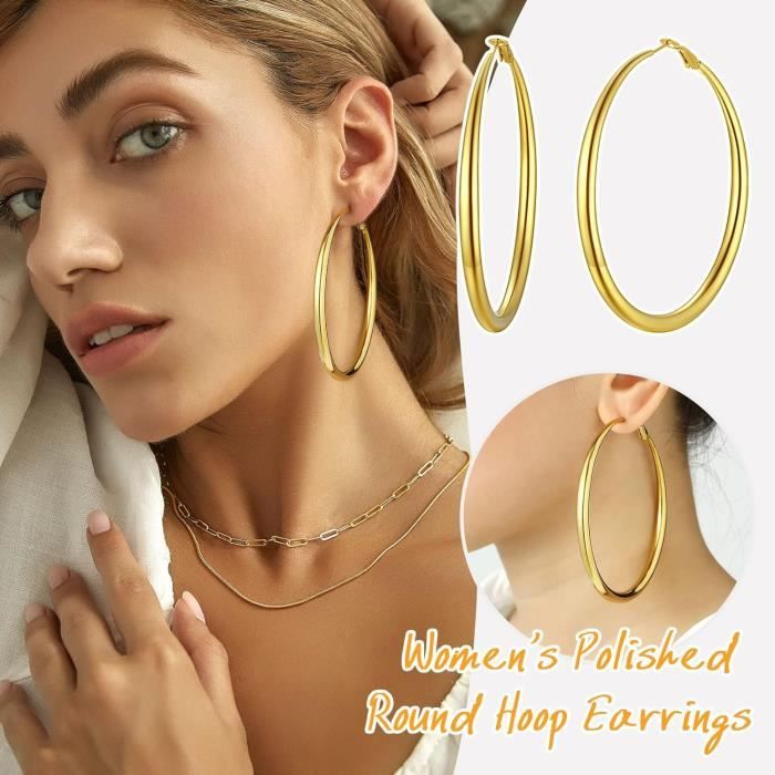 Lieson Boucle D'Oreille Femme Acier Inoxydable, Boucles D