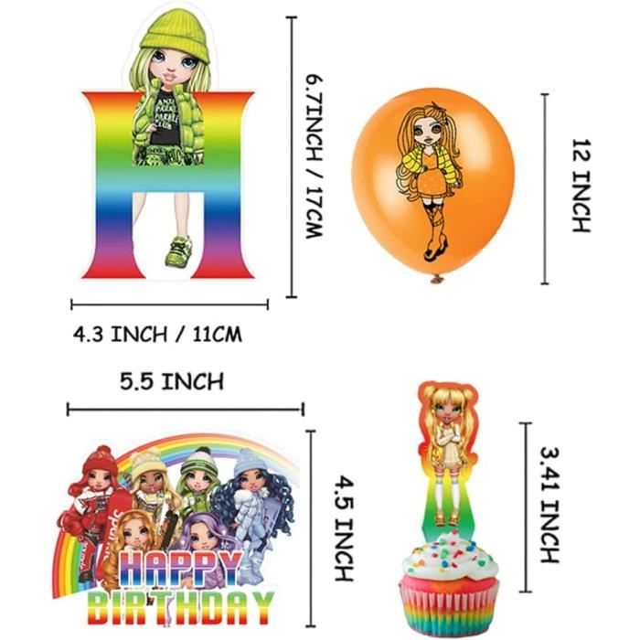 32 Pièces Décoration Anniversaire Rainbow Doll Rainbow-High School Fêtes  Décorations Avec Bannière Joyeux Anniversaire Cupca[H1567] - Cdiscount  Maison
