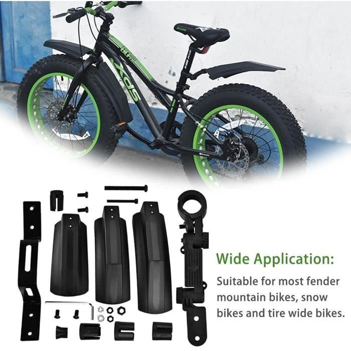 Snow Bicycle Bicycle Mudguard Fat Bike Fender 2PCS Garde de Boue arriere Avant 20 Pouces 26 Pouces FatBike VTT Velos Velo Vel 399 Cdiscount Sport