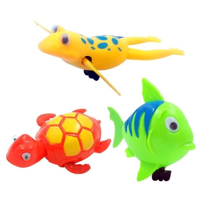 Lot De 4 Poissons Robots De Bain - LED Clignotantes - Capteur D'eau - Nageoires Mobiles - Pour Bébé Et Chat