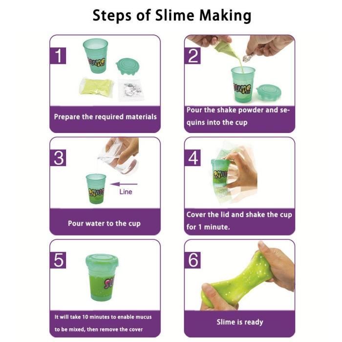Kit De Slime Bricolage,Licorne Fabrication De Slime, Fluffy 45+ Pièces Kit  Slime avec Outils pour Poudre Lumineuse, Cristaux, Paille - Cdiscount