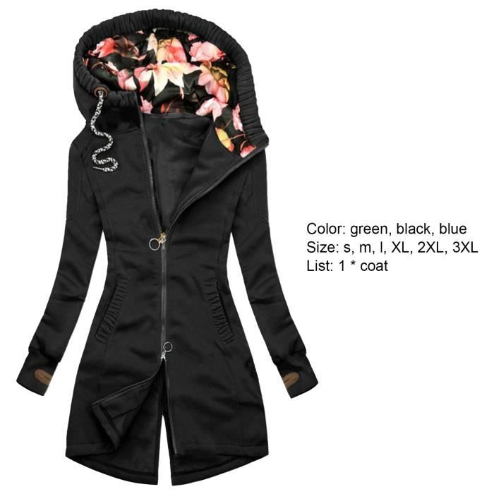 Manteau a capuche femme patchwork a manches longues decontracte Blouson Perfecto Bomber Noir Black Cdiscount Pret a Porter