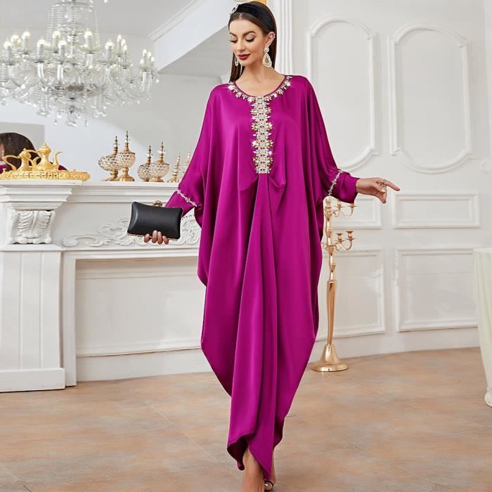 Ramadan Satin Abaya dubai pour les femmes arabie saoudite turquie Islam Musulman Robe Robe De soiree Musulmane Longue Vestido Longo Noir Cdiscount Pret a Porter