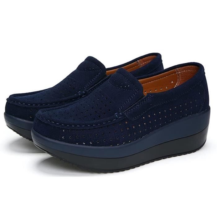 Mocassins compensés en daim pour femme VITATA Confortable et