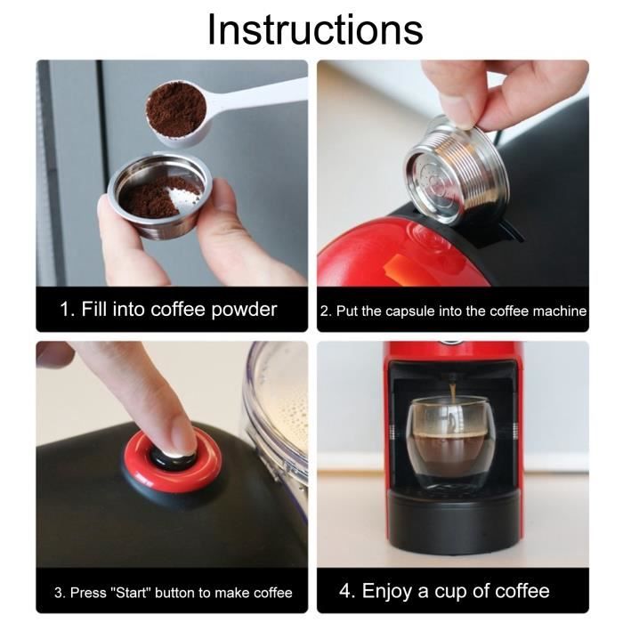 Kit de 4 capsules à café réutilisables