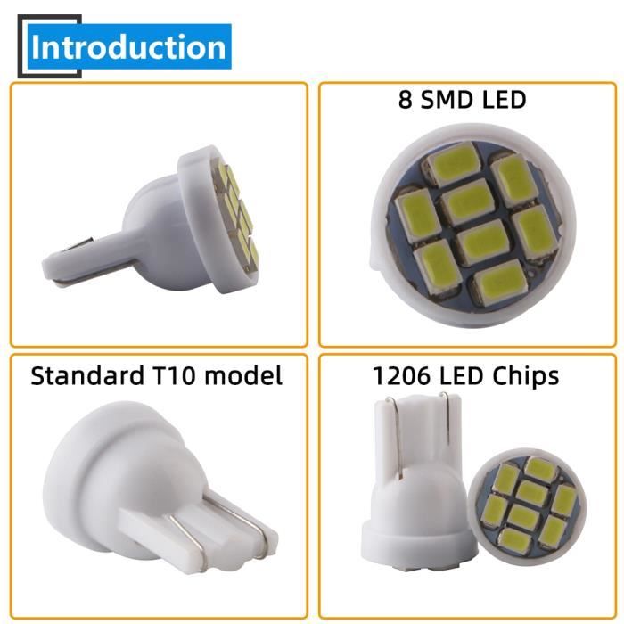 AMPOULE LED - W5W - 5 LEDS - BLEU - 24V - 10W