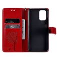 Coque Pour Xiaomi Redmi Note 10 4G-Note 10S 6.43" Etui Rouge Cat Arbre Housse Téléphone Cuir étui à rabat Magnétique case-3