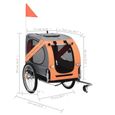 vidaXL Remorque de vélo pour chiens Orange et gris-3