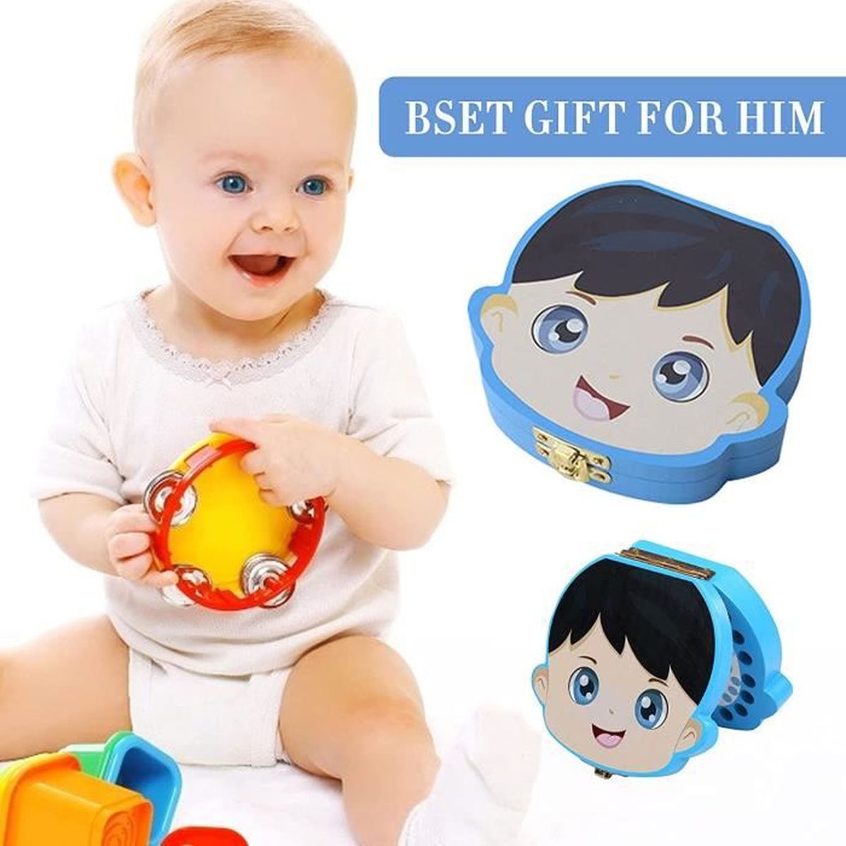 Boite A Dent Bebe Boite A Souvenirs Bapteme De Naissance Cadeau Anniversaire Pour Enfants Filles Garcons Bleu Cdiscount Puericulture Eveil Bebe