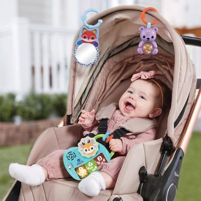 Jouet Bébé Animaux de la Ferme en Peluche, Jeux avec Grange, Hochets, Miroirs Jouet Sensoriel Bébé 0-6 Mois, Cadeau Bébé Enfant - Puériculture & Eveil bébé