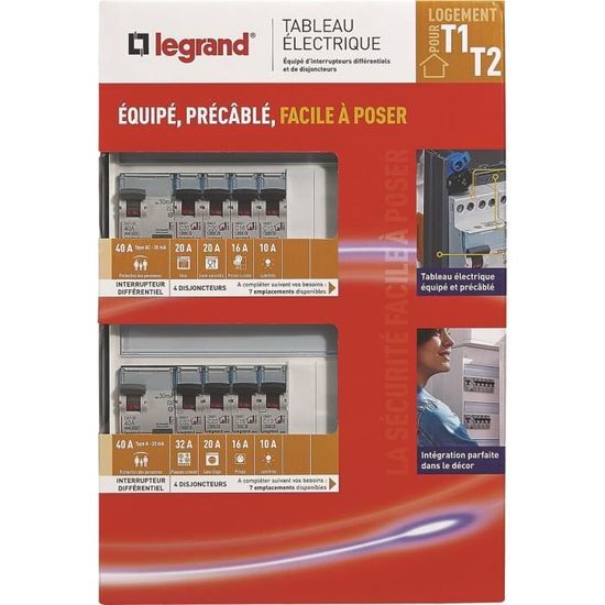 Legrand Tableau Electrique Equipe Precable Essentiel Special Pour Logement T1 Ou T2 Achat Vente Tableau Electrique Tableau Essentiel T1 2 Cdiscount