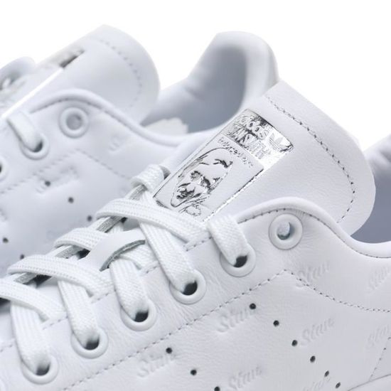 Baskets Stan Smith Blanches et Argentees EF6854. Blanc Cdiscount Chaussures