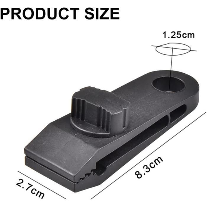 15 Clips Pour Bâche - Pince De Fixation Toile, Tente, Auvent, Voiture - Nylon Résistant, Imperméable