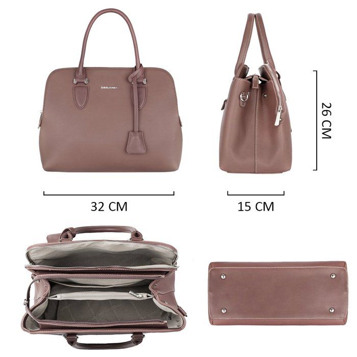 David Jones Sac a Main Bugatti Double Compartiment Cuir PU Femme Rose Cdiscount Bagagerie Maroquinerie