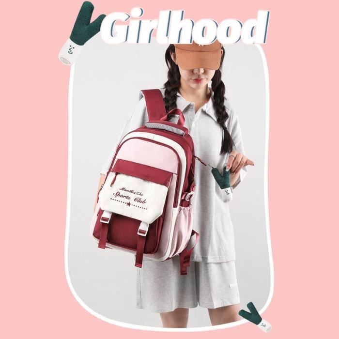 Sac à Dos Scolaire Fille Primaire CE2 - Léger, Imperméable, Grande Capacité 40x28x19cm - Pour 6-9 Ans Avec Sangle De Poitrine