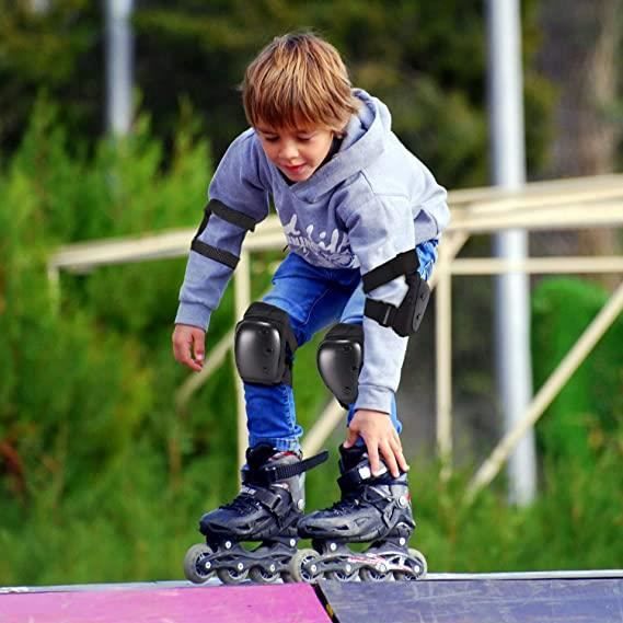 Protection Roller Enfant, 6pcs Genouillères Coudières Brassards et Protège  Poignet, pour Patin à Roulette Vélo Skateboard - Cdiscount Sport