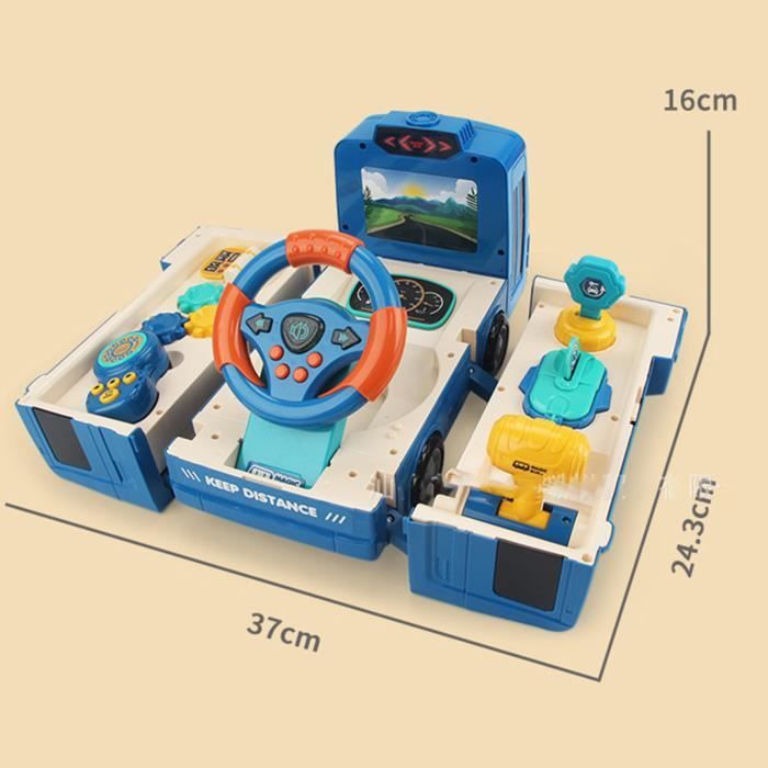 GOWENIC Jouet de Bus à Volant de Simulation Bus Scolaire Transformateur Multifonctionnel pour Enfants avec Une Expérience Réelle et Un Matériel Sûr pour des Sessions Amusantes et éducatives