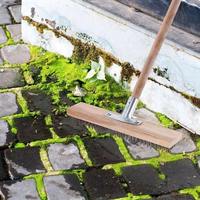 Balai De Jardin Extérieur Robust - Brosse Rigide 35.6 Cm - Poignée Métal Démontable