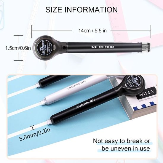 DIYEAH 10pièces Tape Portable Rubans Correcteurs École Pour Fournitures Scolaires Design Ergonomique Et Double Tête Pratique Et Facile à Utiliser