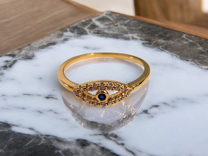 Bague Femme Plaqué Or 18 Carats Avec Zircons - Taille Au Choix, Neuve Avec étiquettes
